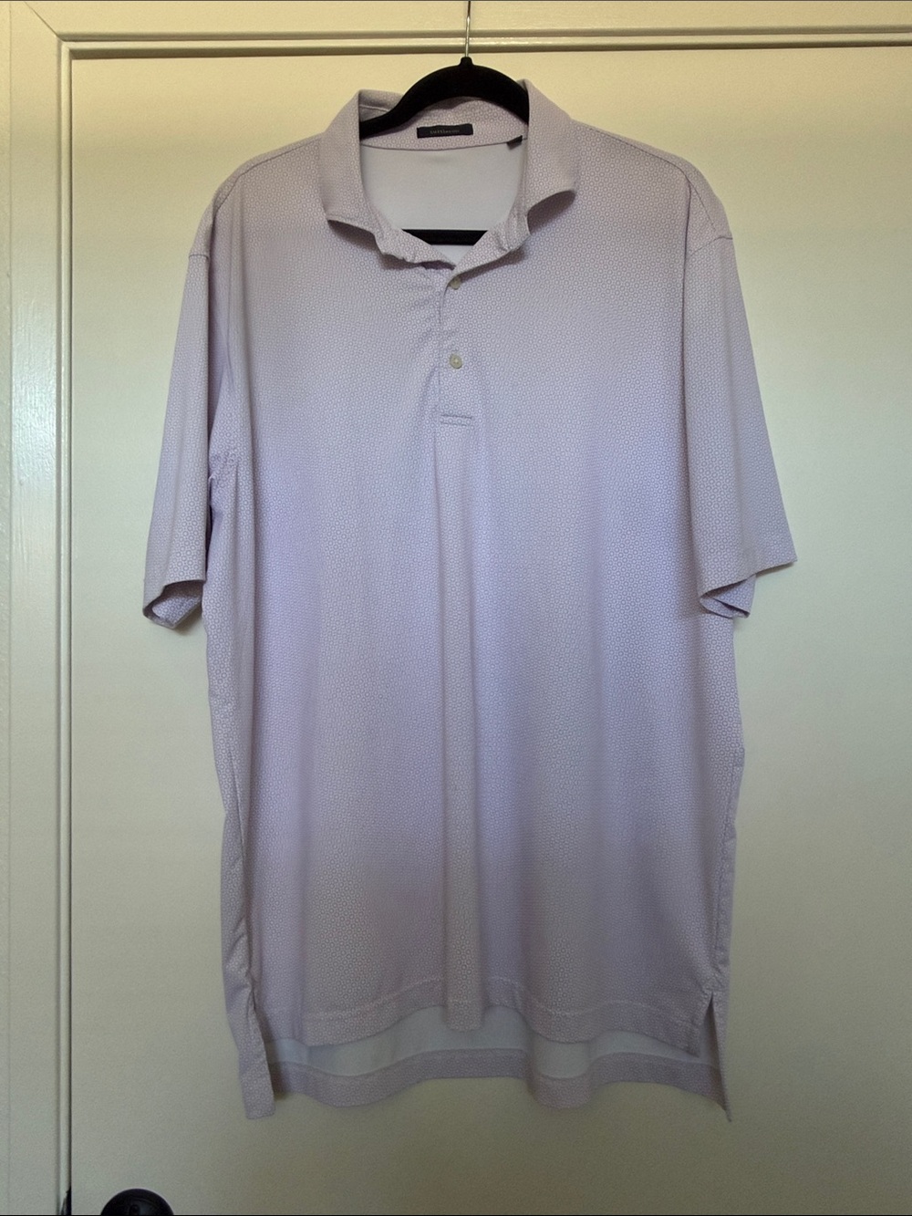 Turtleson Men's Lavender Polo Shirt with Micro print - Classic Short Sleeve